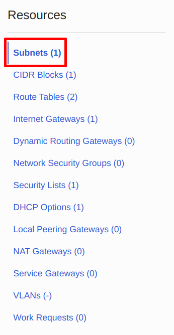 Navigate back to the subnet page