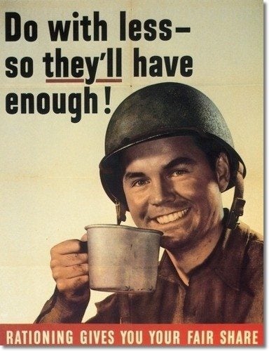 A propaganda poster for coffee rationing