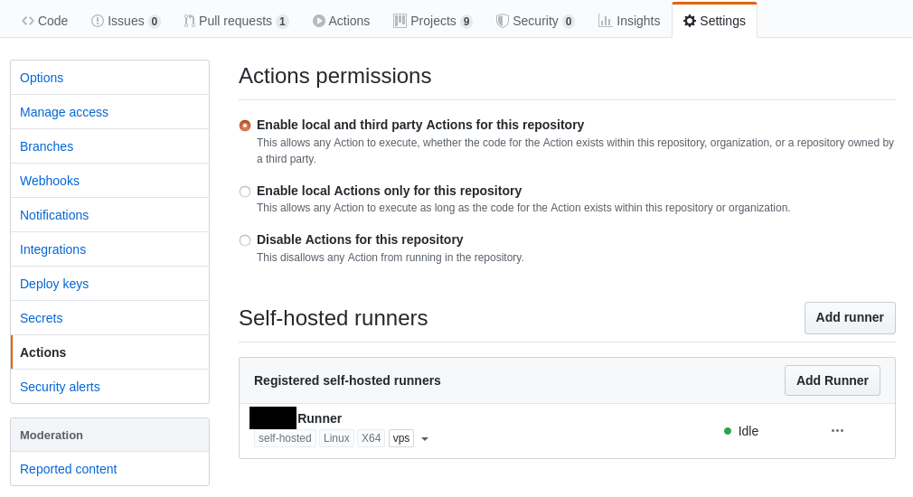 Self-hosted GitHub Runner